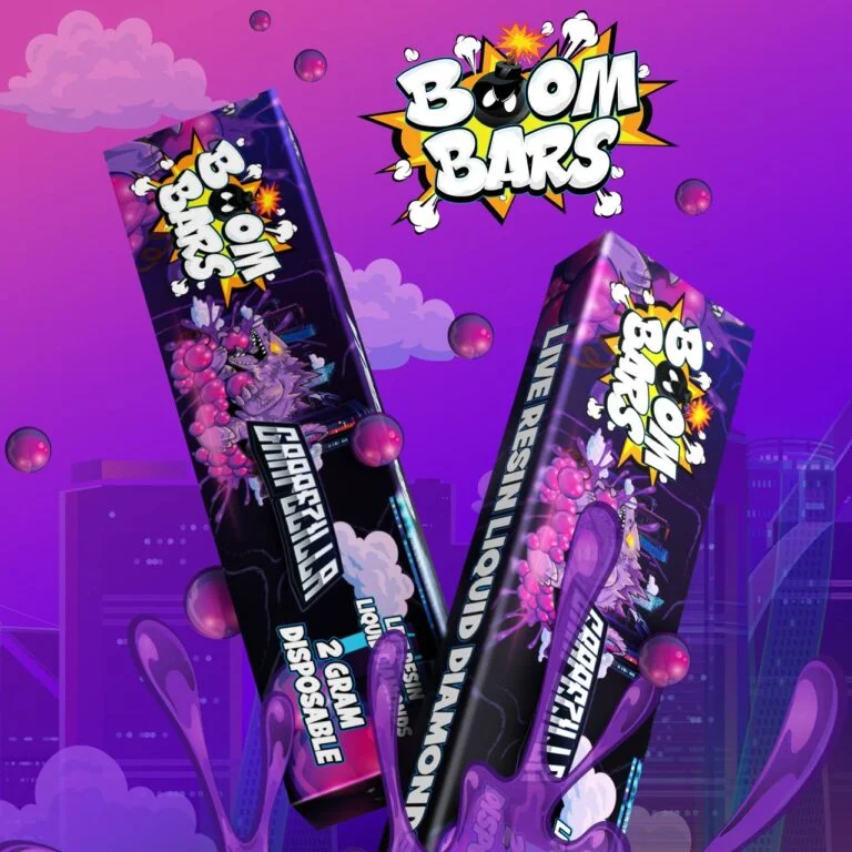 Boom Bars GrapeZilla 2g Live Resin Disposable Vape – Sweet and Potent Grape Flavor
