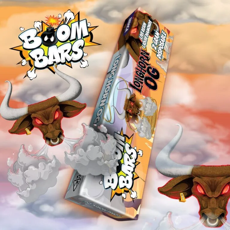 Boom Bars Longhorn OG 2g Disposable Vape – Potent Hybrid Blend for Full-Body Relaxation